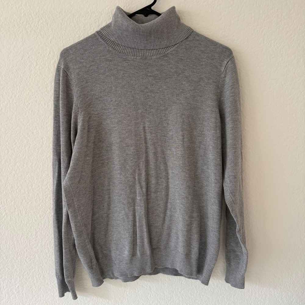 Andrew Marc Turtleneck Sweater Mens XL Gray Knit Long Sleeve Pullover Layering